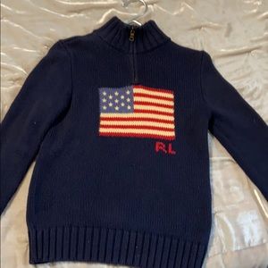 Ralph Lauren Boys Navy Flag Sweater